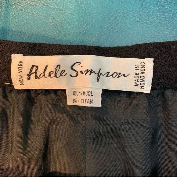 Adele Simpson Vintage Dead Stock Black 100% Wool Academia Pencil Skirt 10 NEW - Picture 6 of 10